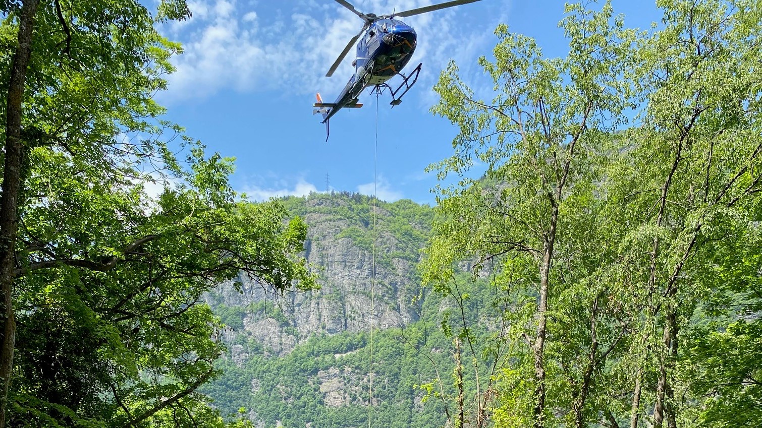 Chantier de Livet Gavet implantation et recolement. Photo helicoptere